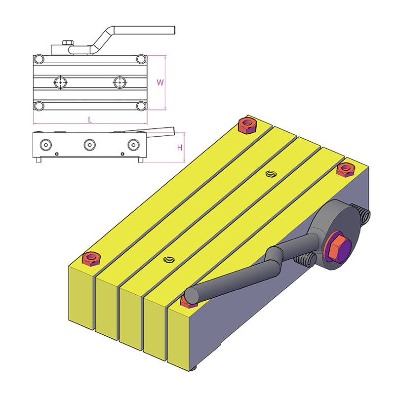 Magnete a spillo con manico